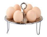 Egg Steamer Rack 304 Stainless Steel Foldable Steamer Trays with Removable Handle for Pressure Cooker, Boiling Pot, Wok