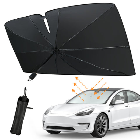 Umbrella Car Shade Front Windshield Pop Up Sun Shade Cover Automotive Interior Sun Protection UV Blocking for Compact Cars, SUVs, MPVs and RVs