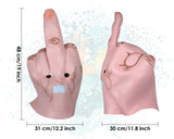 Middle Finger Mask Funny Halloween Head to Wear Latex Costume Mask with 4 Pieces Middle Finger Balloons