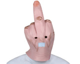 Middle Finger Mask Funny Halloween Head to Wear Latex Costume Mask with 4 Pieces Middle Finger Balloons