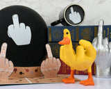 Middle Finger Duck Joke Gifts Duck You Figurine 5.7 Inch Statue Funny Desk Decor Cell Ph Holder Resin Decoration