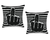 Middle Finger Throw Pillow Covers 18x18 Linen Decorative Pillow Covers 2 Pieces Cushion Covers