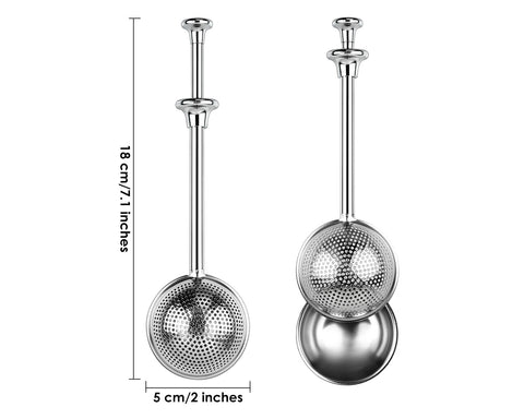 Flour Duster 304 Stainless Steel Small Strainer Fine Mesh Tea Strainer set of 2 Spring-operated Handle