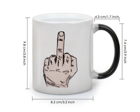 Color Changing Mug Magic Mug for Sublimation Ceramic Middle Finger Coffee Cup 11 oz/320 ml for Birthday Funny Christmas Gifts