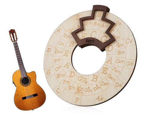 Wooden Melody Tool, Round Circle of Fifths Wheel