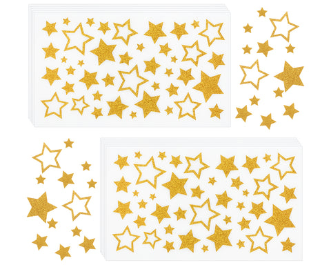 Gold Star Stickers 10 Sheets 420 Pieces Self Adhesive Glitter Star Sticker