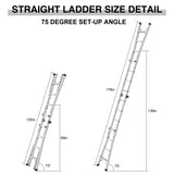 Ladders for Home Multi-Position 14 Ft Folding Extension Ladder A Frame Aluminum Step Adjustable Ladder