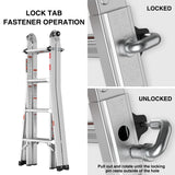 Ladders for Home Multi-Position 14 Ft Folding Extension Ladder A Frame Aluminum Step Adjustable Ladder