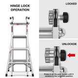 Ladders for Home Multi-Position 14 Ft Folding Extension Ladder A Frame Aluminum Step Adjustable Ladder