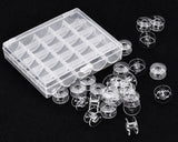 Sewing Machines Bobbins with Case 25 Pieces Plastic Bobbins