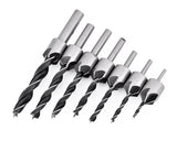 7pcs HSS 5 Flute Countersink Drill Bit Set 3mm-10mm