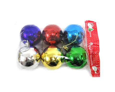 6 Pcs Solid Colored Shatterproof 50mm Christmas Balls Ornament